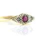 Diamond and ruby engagement ring